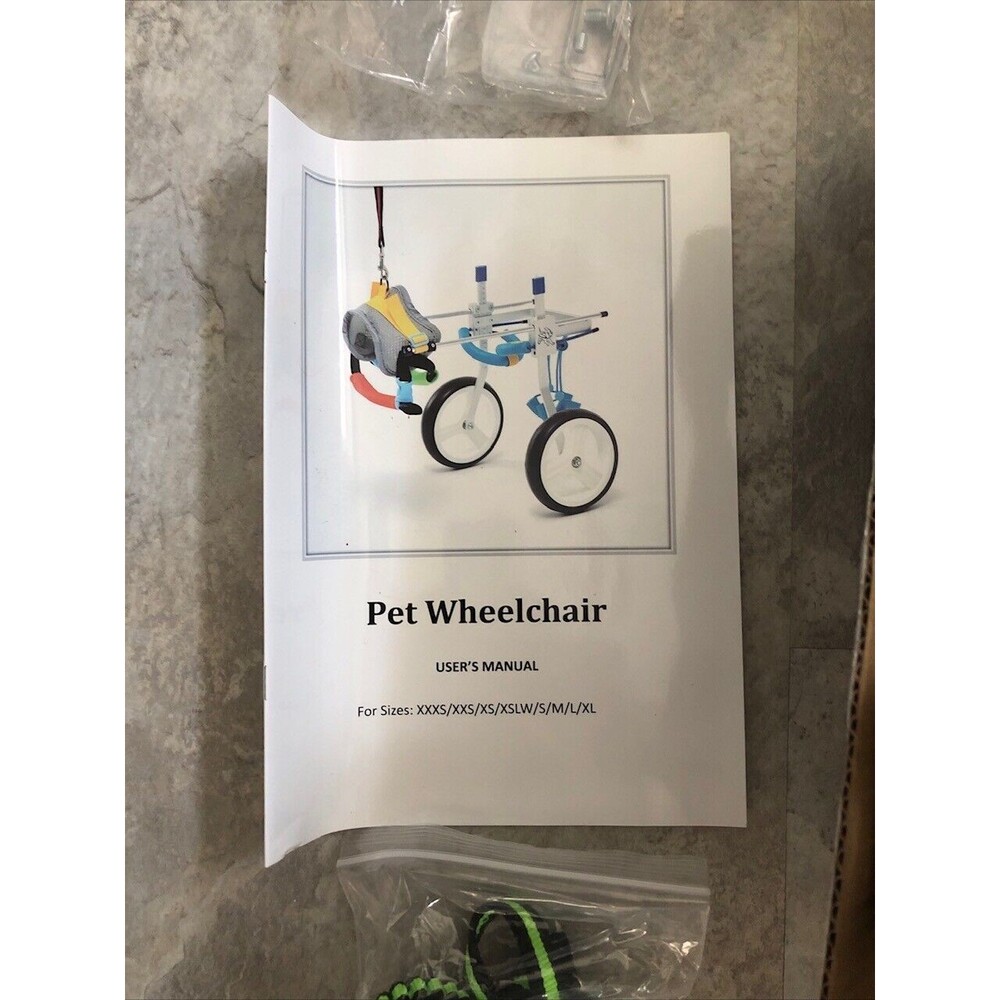 Dog Cart Pet Wheelchair for Back Legs, Adjustable, Size XXXS,XXS